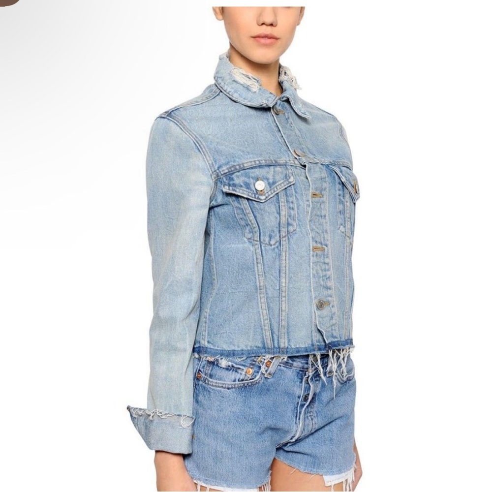 Re/done Denim Raw Edge Denim Jacket Size Small